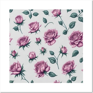 rose pattern, rose floral patten design Posters and Art